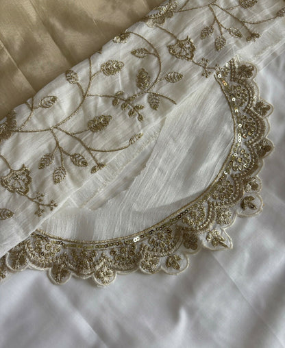 KC White Vichitra Silk Palazzo Suit For Women Festival Wear