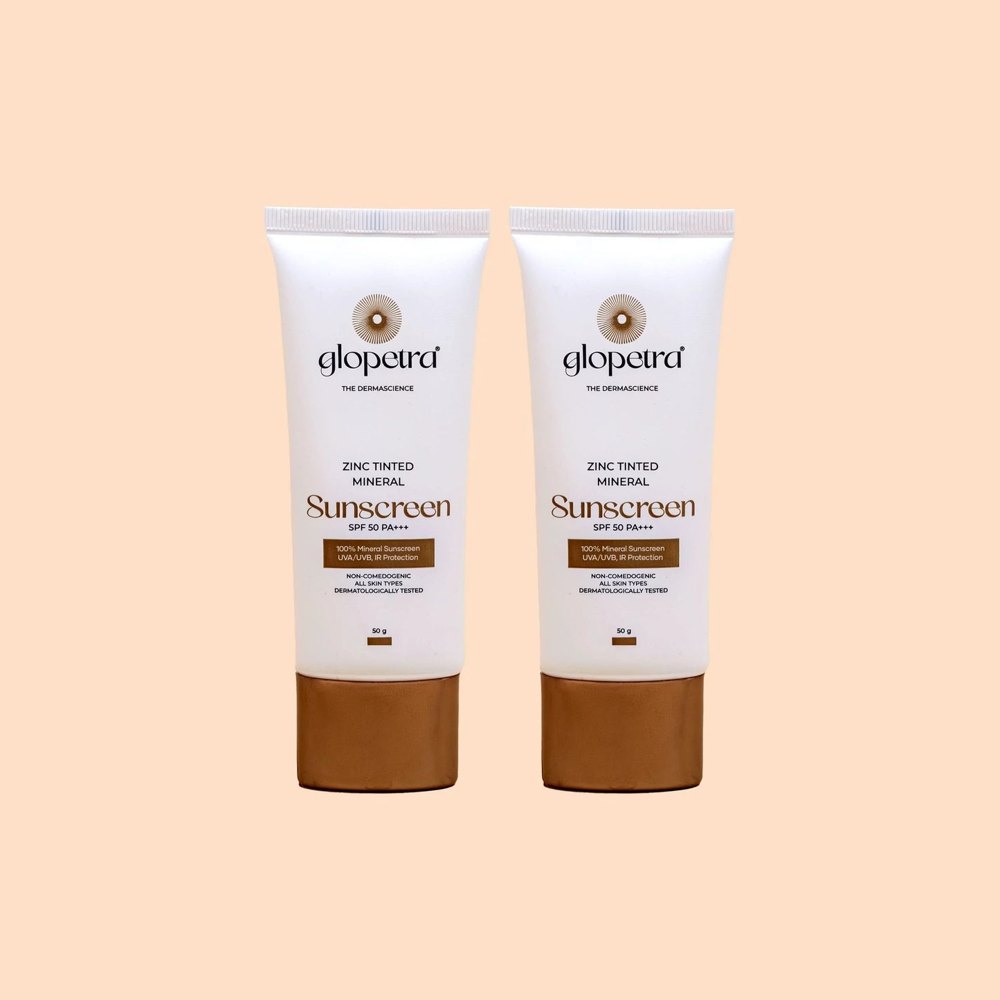 Glopetra Zinc Tinted Mineral Sunscreen Spf 50 Pa+++