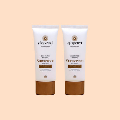 Glopetra Zinc Tinted Mineral Sunscreen Spf 50 Pa+++