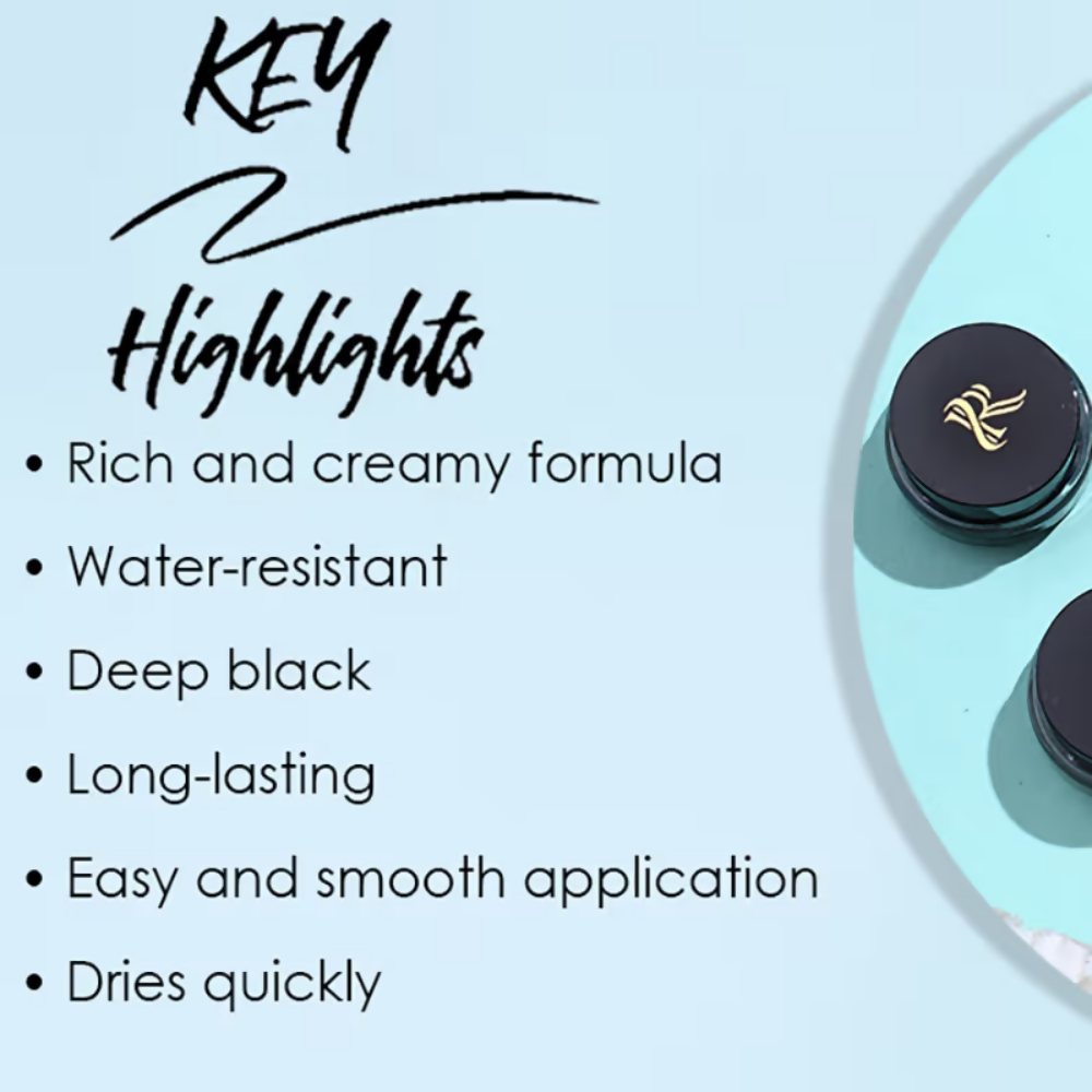 Ronzille 36Hr Waterproof And Smudge Proof Long Wear Gel Eyeliner With Brush - Black And Brown