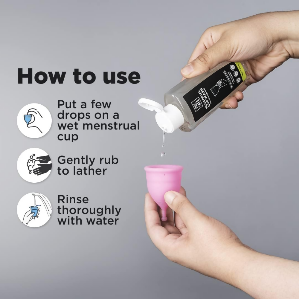 Pee Safe Menstrual Cup Medium Size + Sterilizing Container + Menstrual Cup Wash