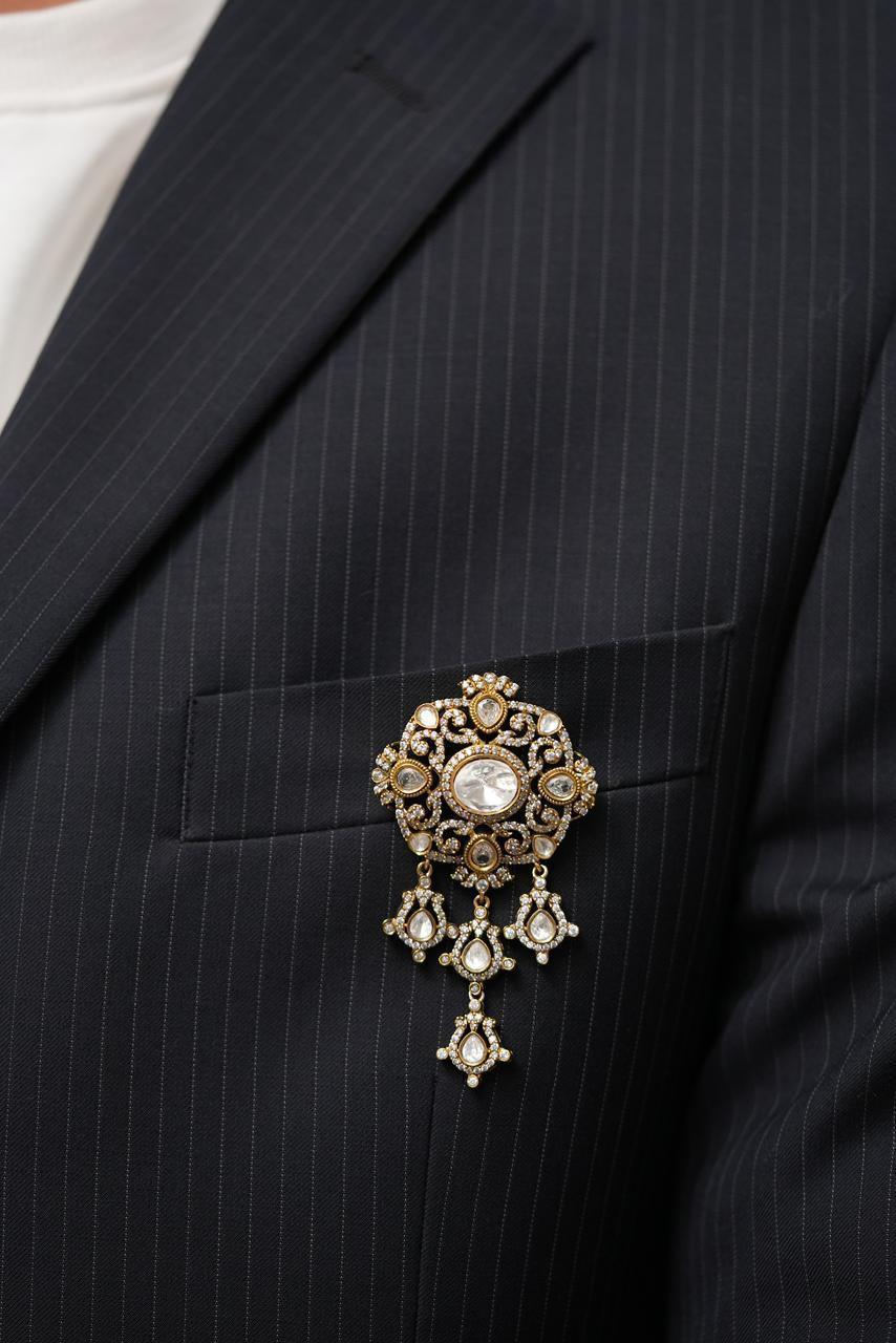 Akbar Big Polki Antique Gold Brooch | Men & women