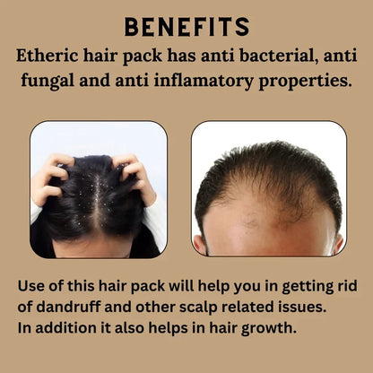 Etheric Anti-Dandruff Herbal Hair Pack  Hair Fall Control & Scalp Care