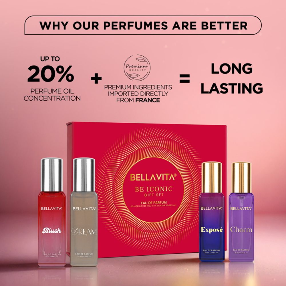 Bella Vita Organic Be Iconic Long Lasting Perfume Gift Set For Woman