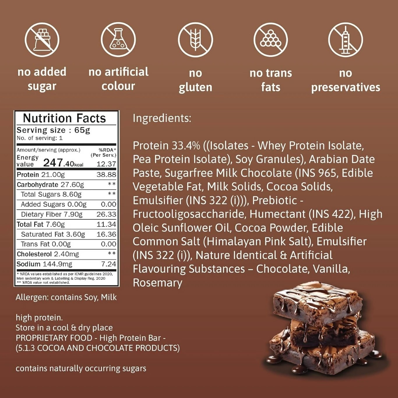 Phab Protein Bars With Protein Chocolate Brownie