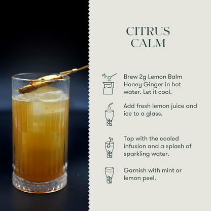 Luxmi Estates Lemon Balm Honey Ginger Herbal Infusion