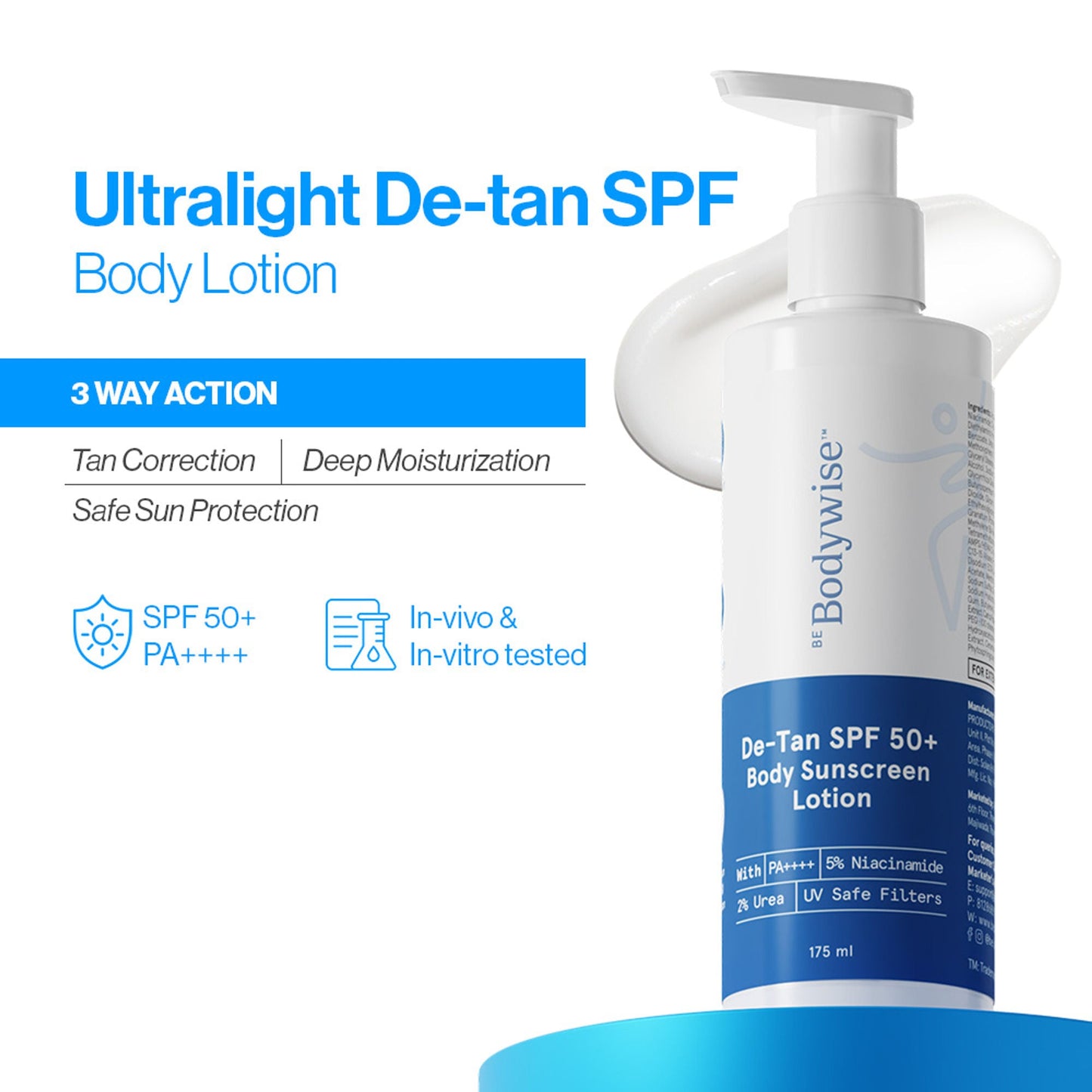 BeBodywise De-Tan SPF 50+ Body Sunscreen Lotion PA++++