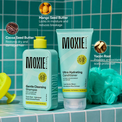 Moxie Beauty Rinse & Shine Duo - Shampoo & Conditioner for Dry and Frizzy Hair Combo
