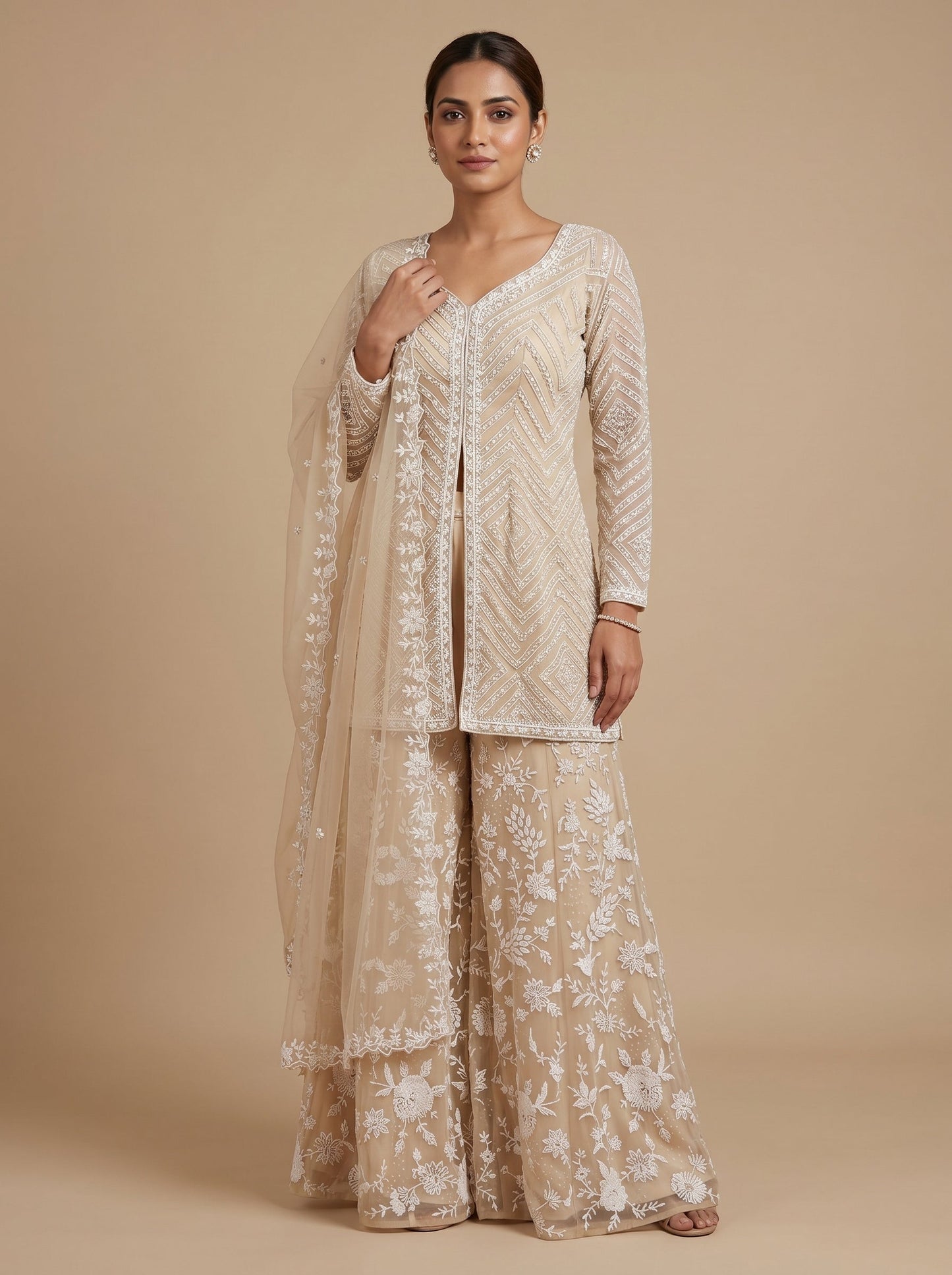 Alabaster Ivory Embroidered Suit