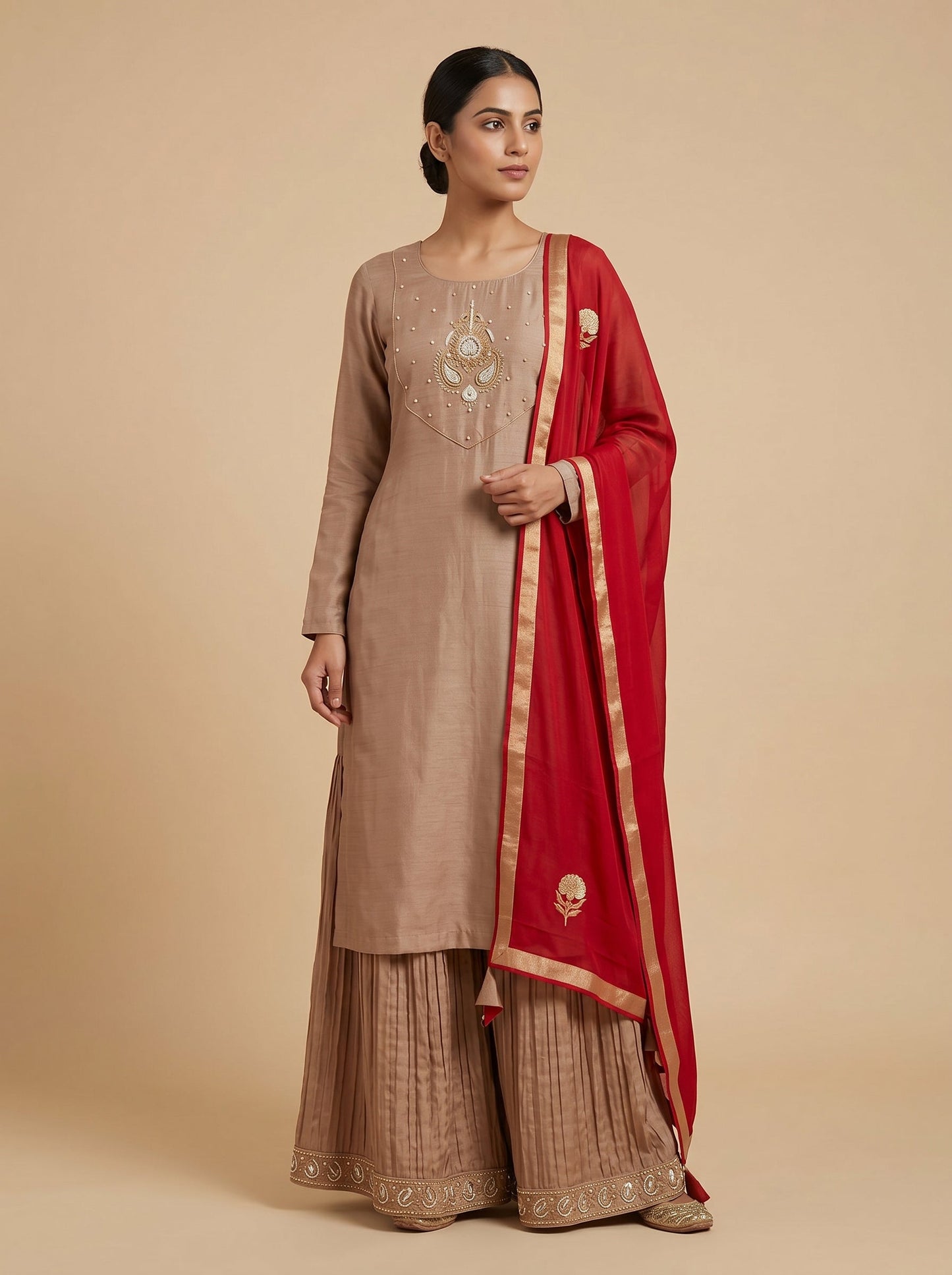 Antique Gold Anarkali