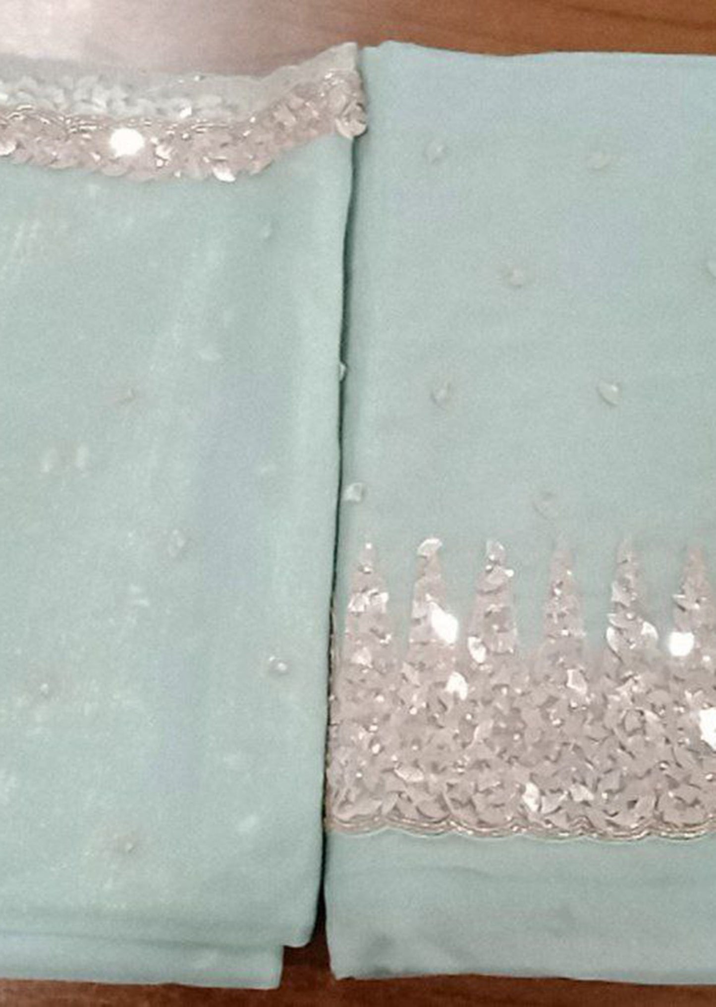 Aqua Bloom Dress Material