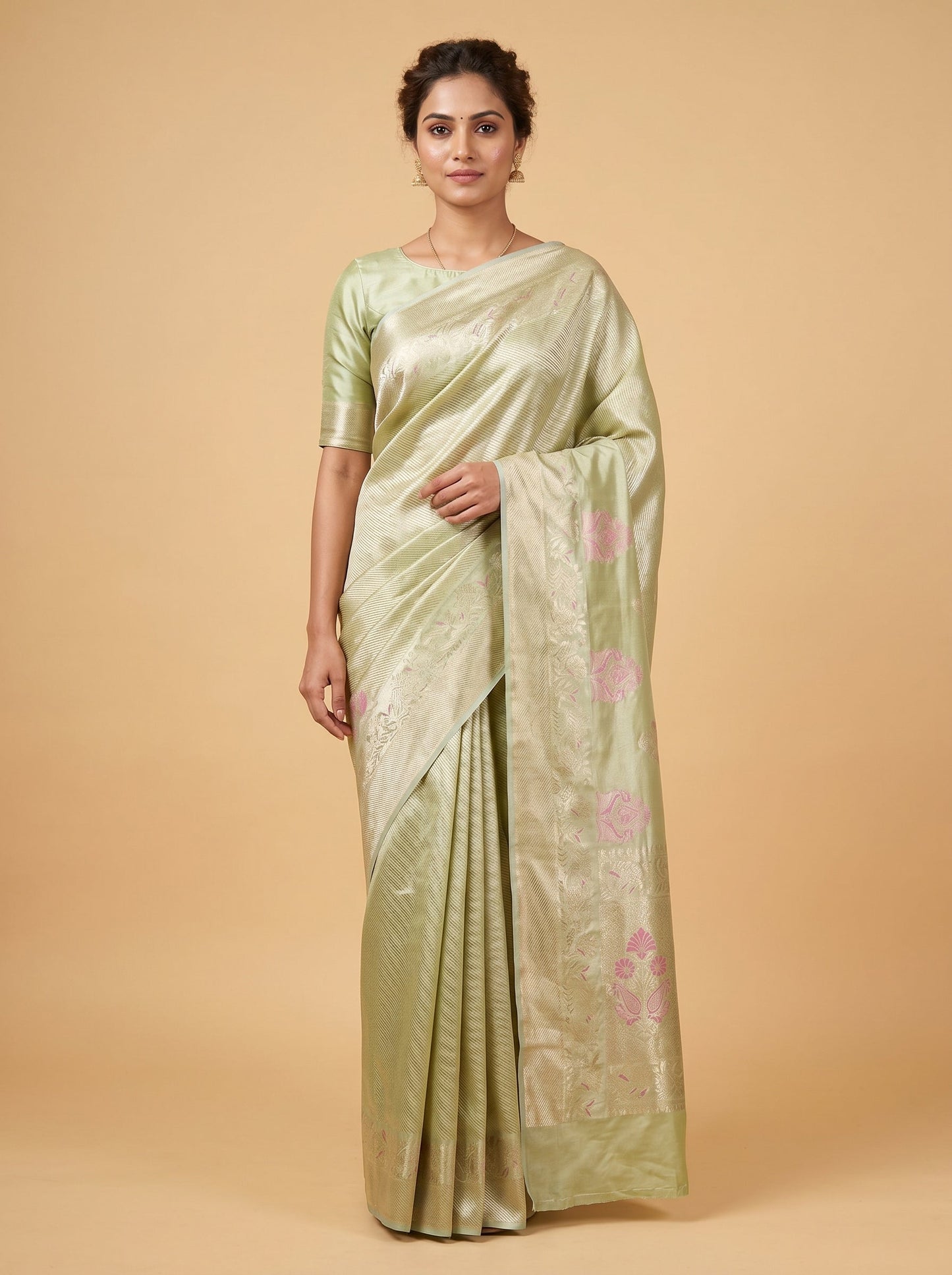 Aqua Green Splash Handloom Saree