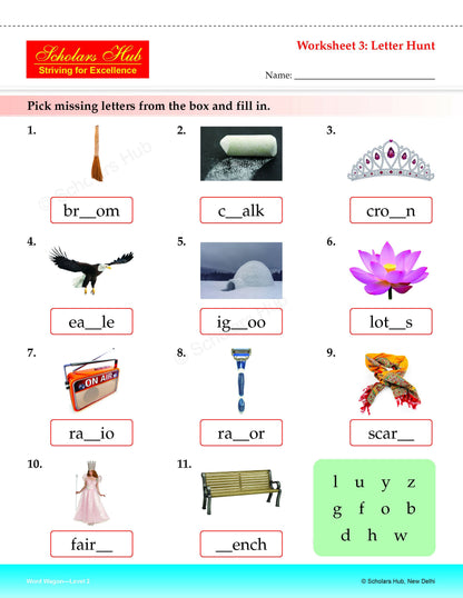 Step By Step Skills Word Wagon-2(Tearble Colourful Worksheets)
