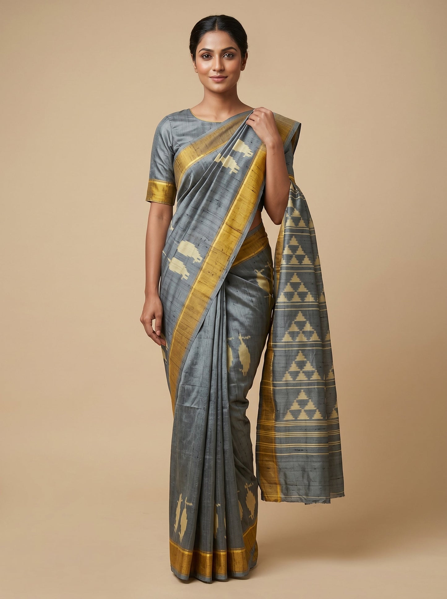 Ash Grey Flow Saree