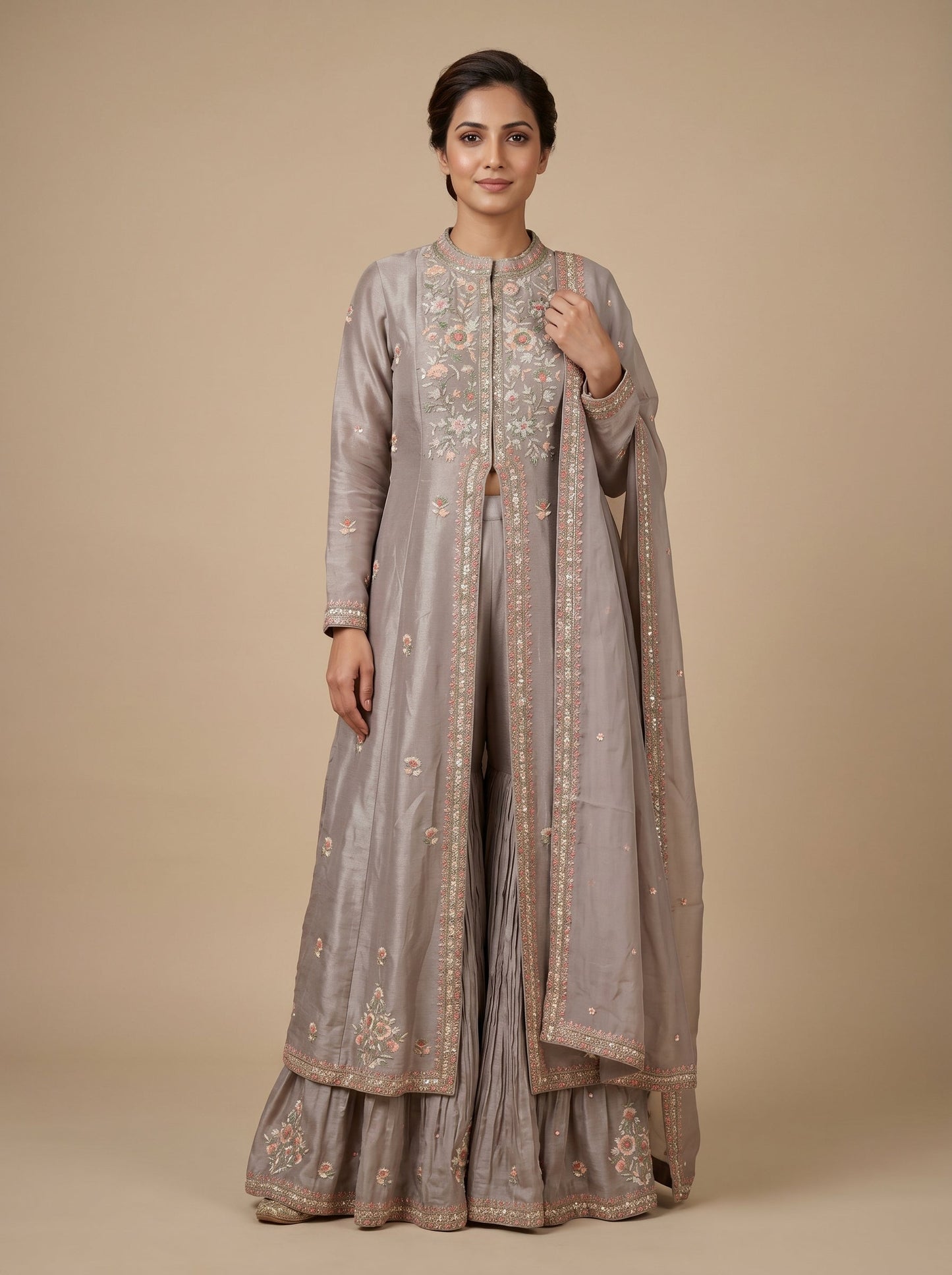 Ash Grey Skirt Set