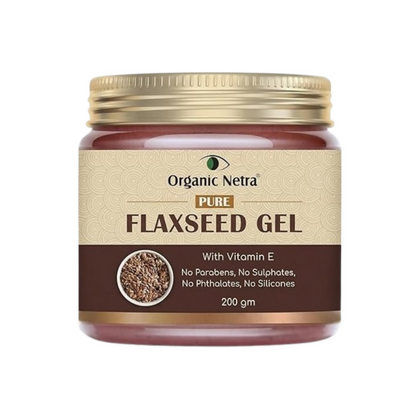Organic Netra Pure Flaxseed Gel with Vitamin E for Hair and Skin Strengthens