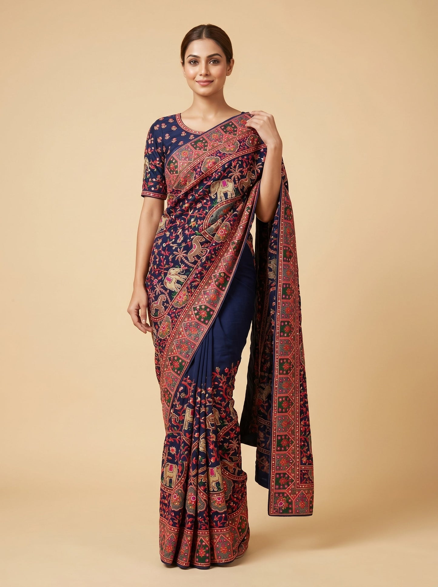 Azure Blue Elegance Saree