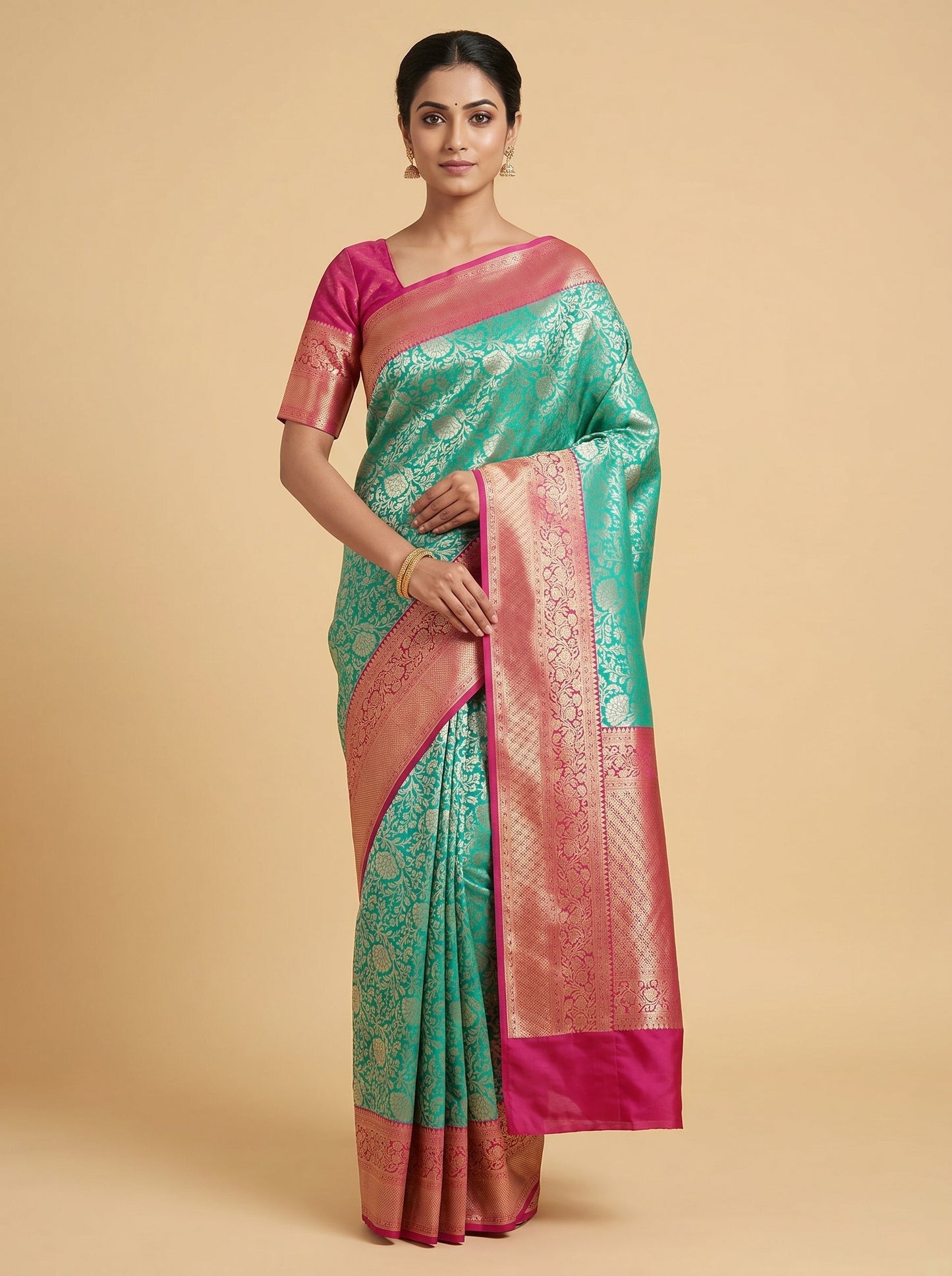 Azure Peacock Radiance Saree
