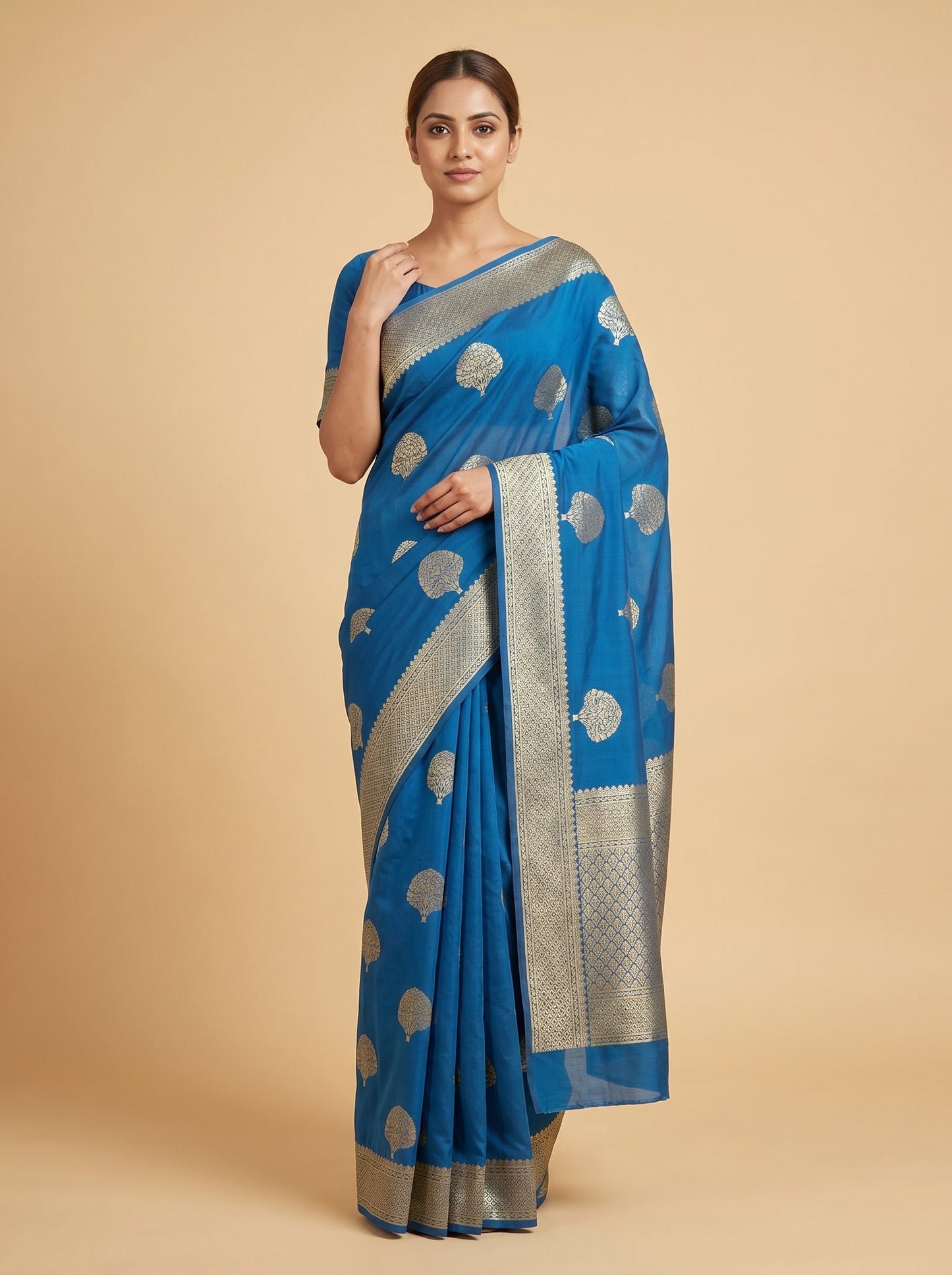 Azure Sky Blue Saree