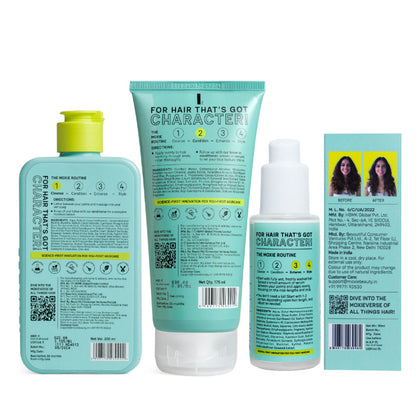 Moxie Beauty Ditch-The-Frizz Trio - Shampoo, Conditioner & Hair Serum