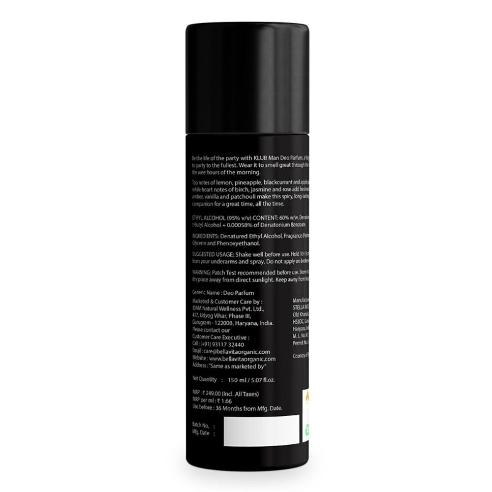 Bella Vita Klub Man Deo Parfum