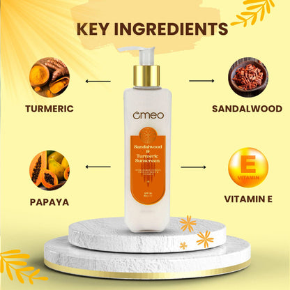 Omeo Sunscreen With Sandalwood, Turmeric, Papaya & Licorice Extract