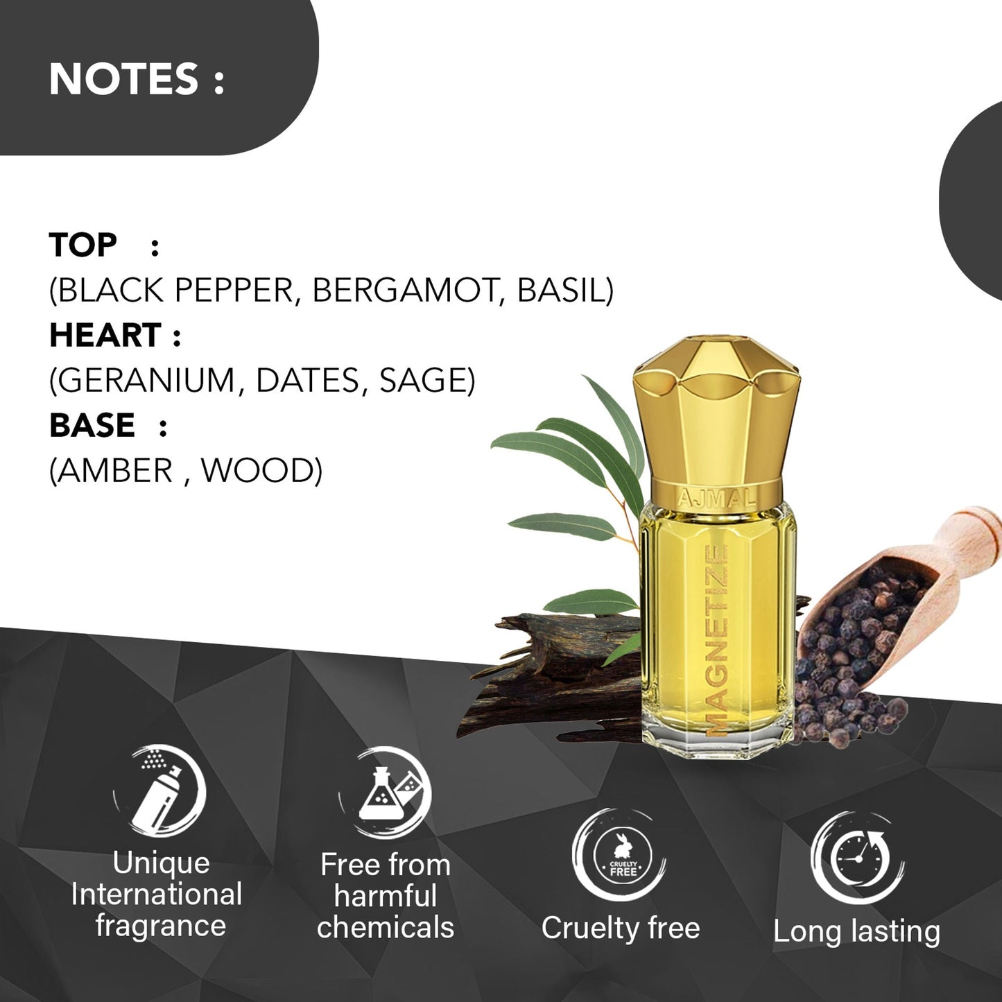 Ajmal India Magnetize Attar Concentrated Perfume For Him