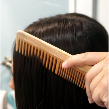 Botanical Luxuriate 100% Pure Neem Wood Comb Dual Tooth With Soft Edges