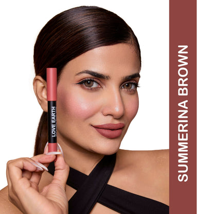Love Earth Lip Crayon Non-Transfer Lipstick - Summerina Brown