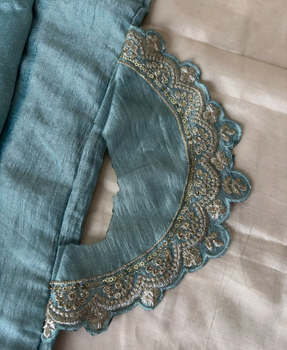 KC Sky Blue Vichitra Silk Palazzo Suit For Women Festival Wear