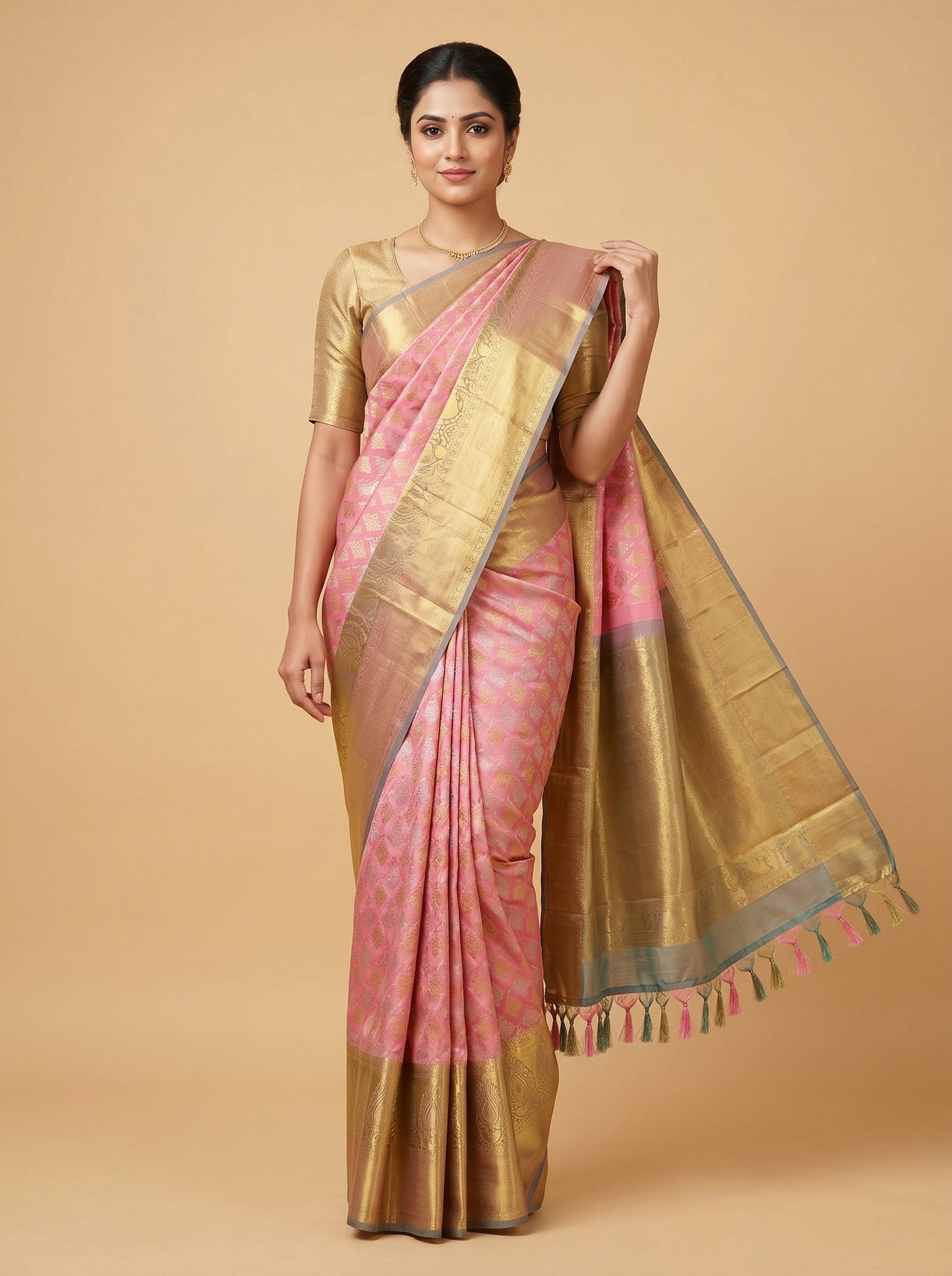 Baby Pink Petal Handloom Saree