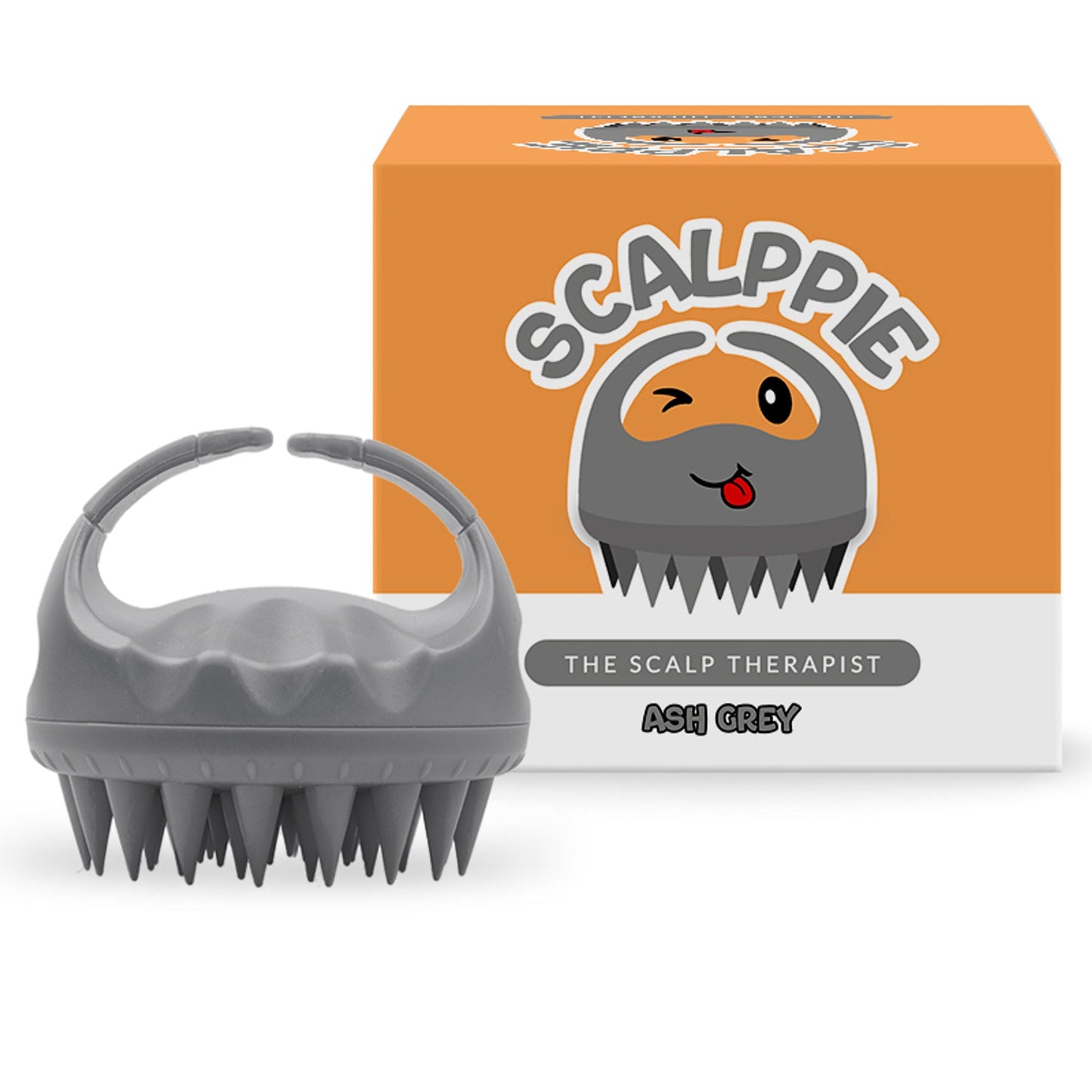 Scalppie Silicon Hair Scalp Massager & Shampoo Brush Scrub For Hair Growth & Anti Dandruff - Grey