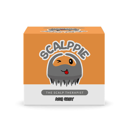 Scalppie Silicon Hair Scalp Massager & Shampoo Brush Scrub For Hair Growth & Anti Dandruff - Grey