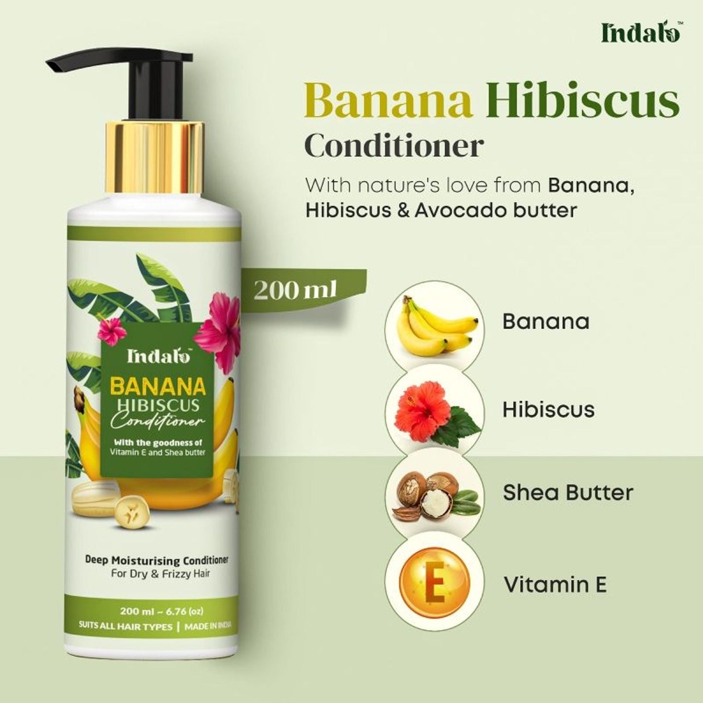 Indalo Banana Hibiscus Conditioner For Dry & Frizzy Hair