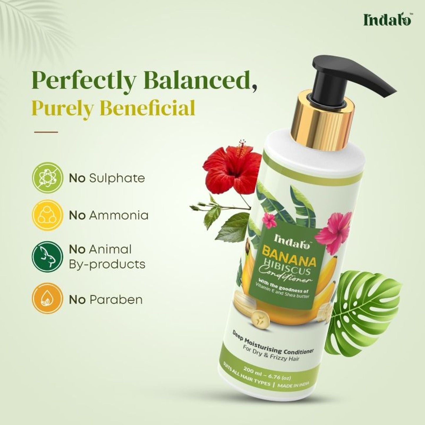Indalo Banana Hibiscus Conditioner For Dry & Frizzy Hair