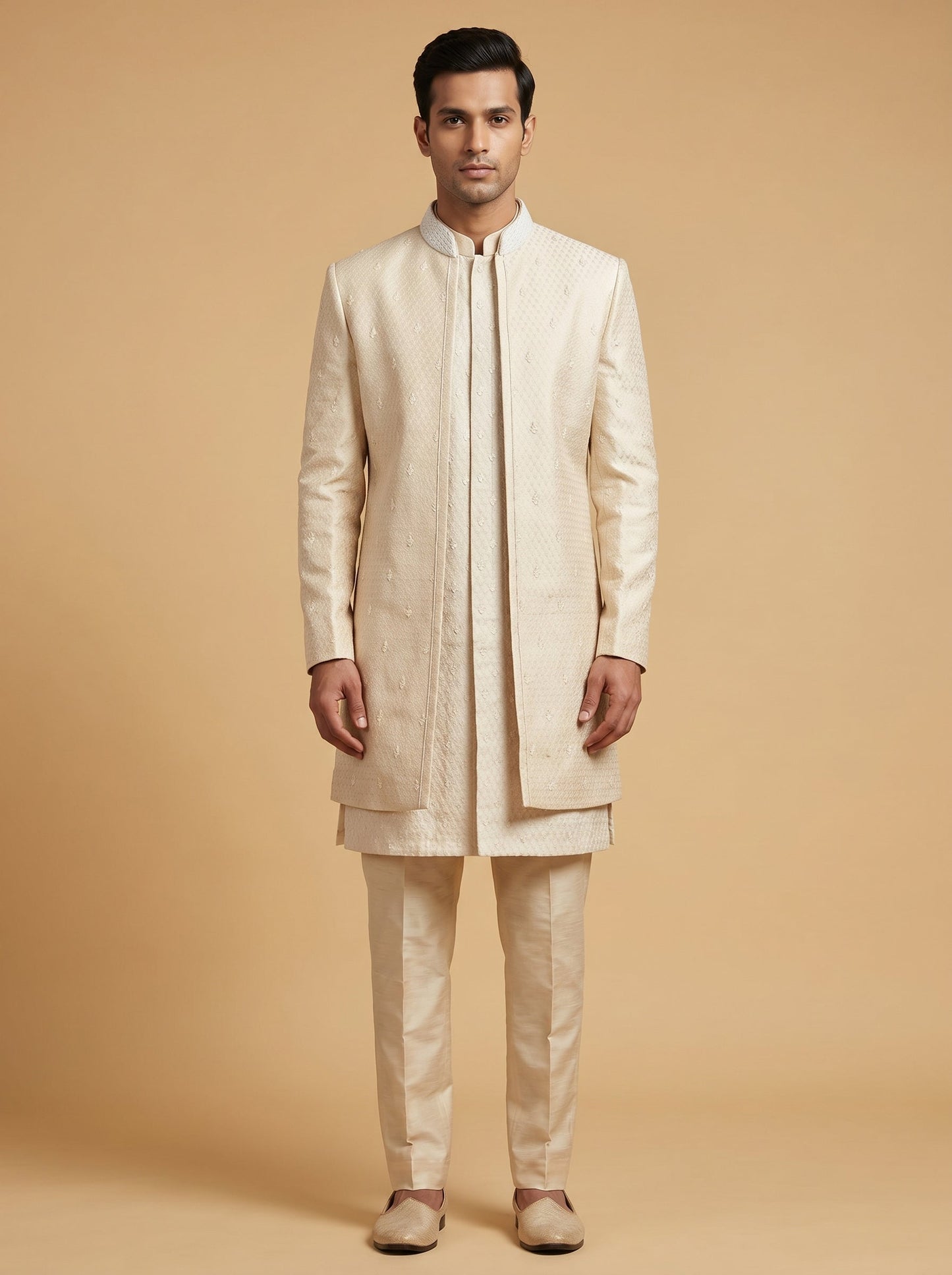 Beige Classic Elegant Sherwani