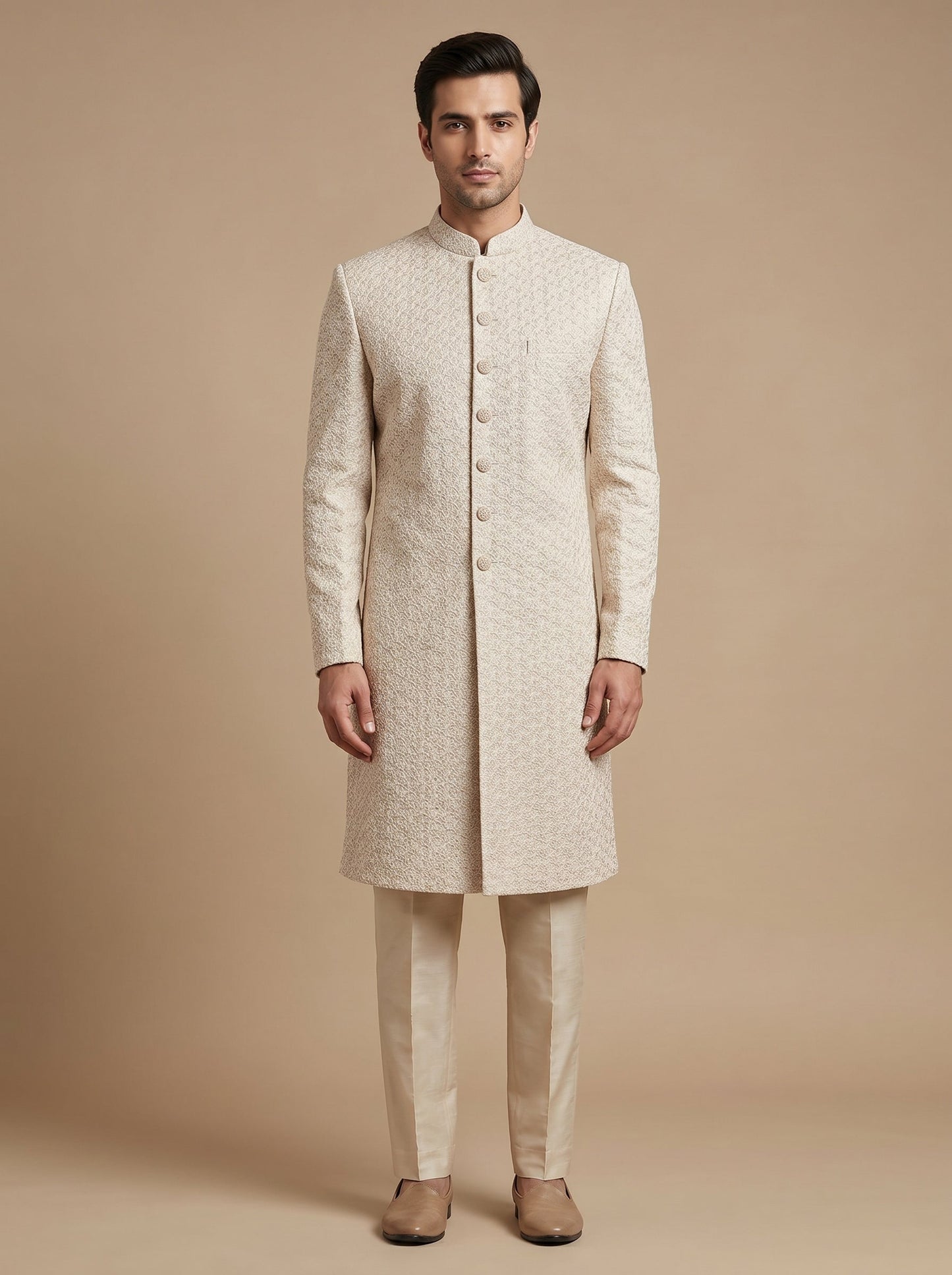 Beige Elegant Sherwani