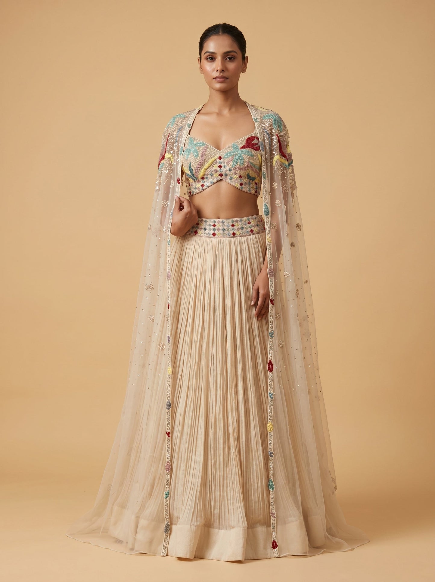 Beige Glow Lehenga