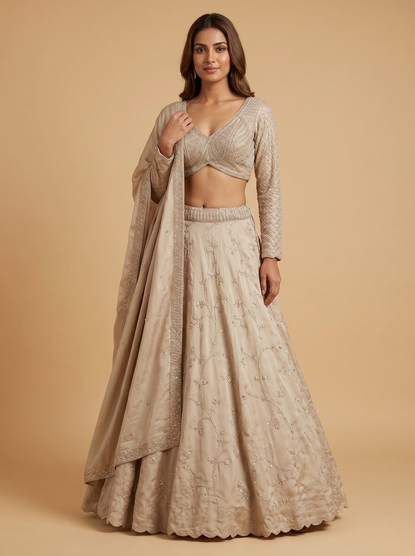 Beige Grace Lehenga