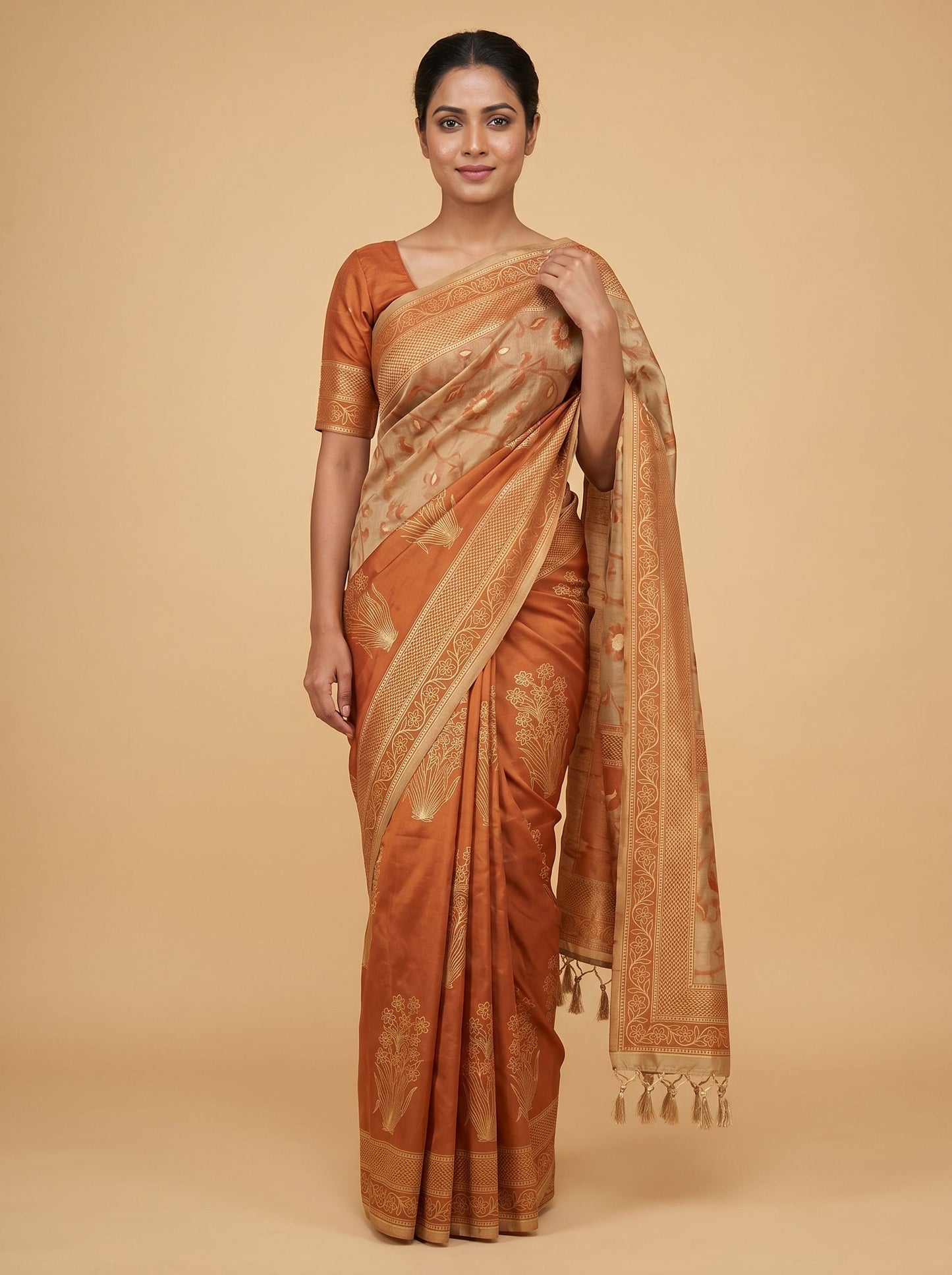 Beige Neutral Calm Handloom Saree