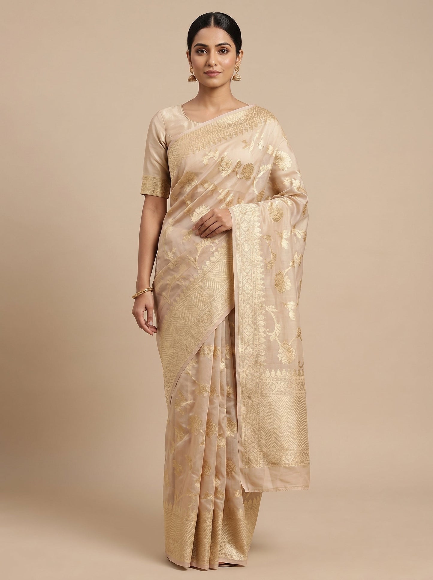 Beige Pure Simplicity Handloom Saree