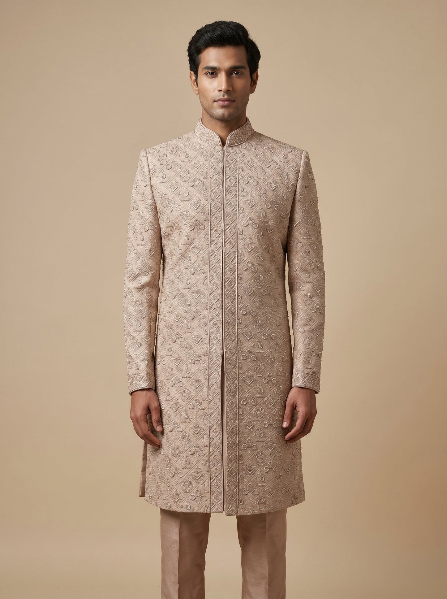 Beige Royal Sherwani