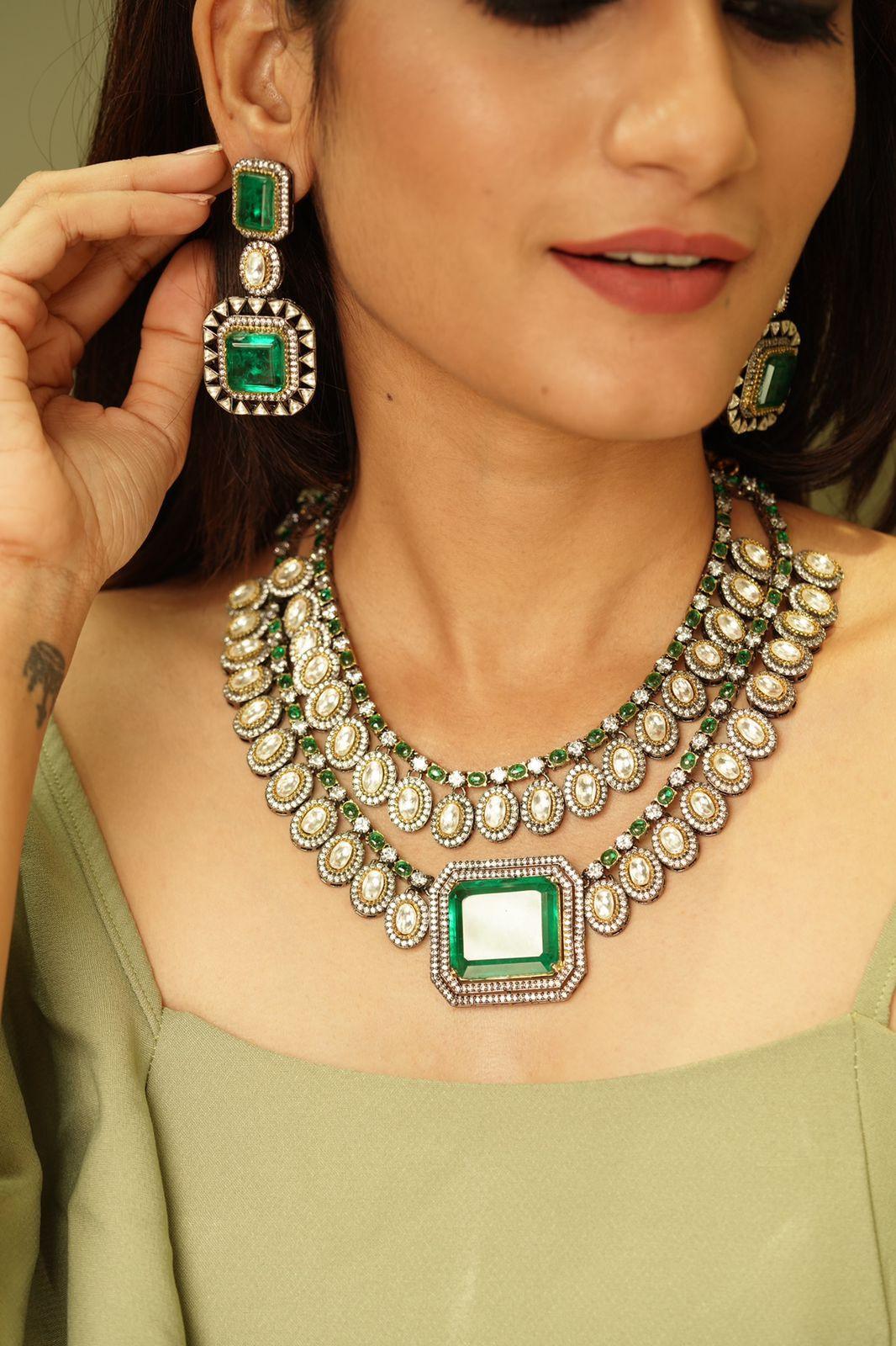 Bhavana Victorian Statement Polki Set