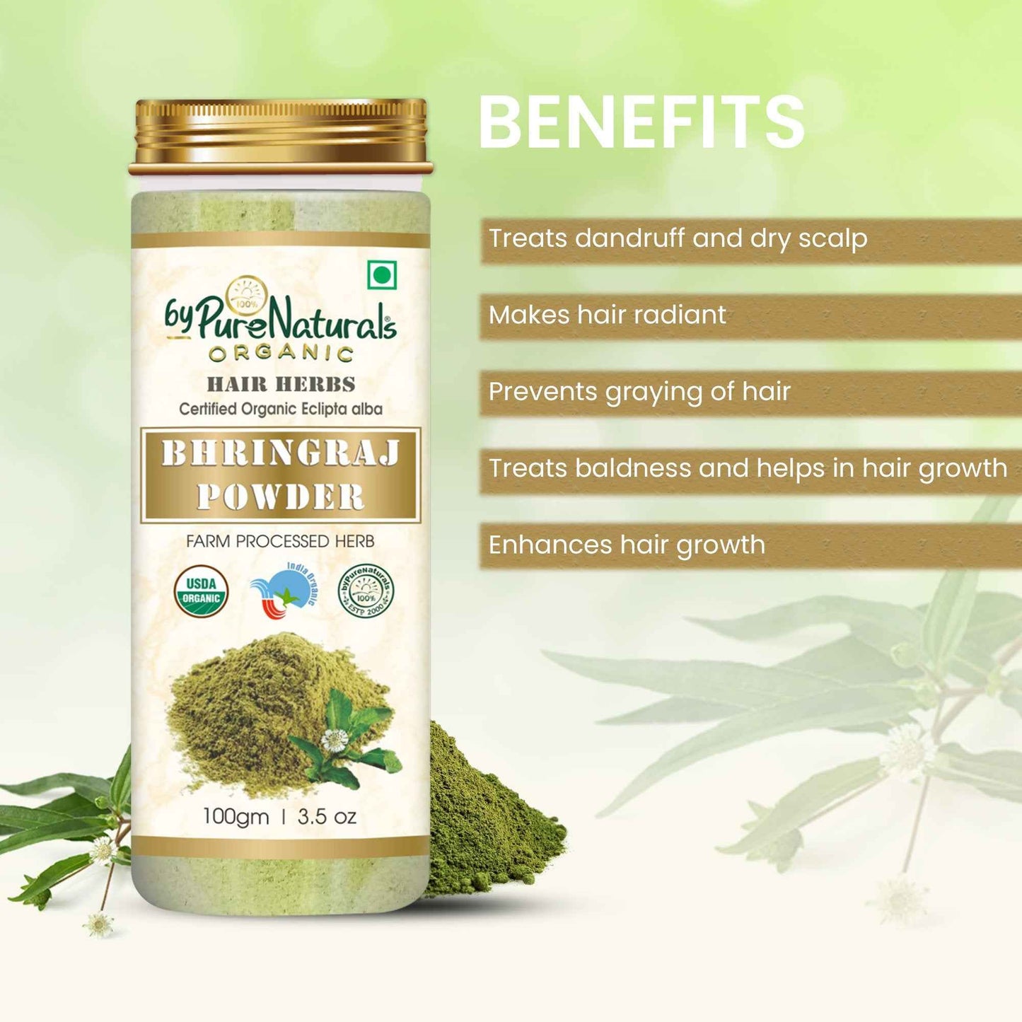 byPureNaturals Organic Bhringraj Powder