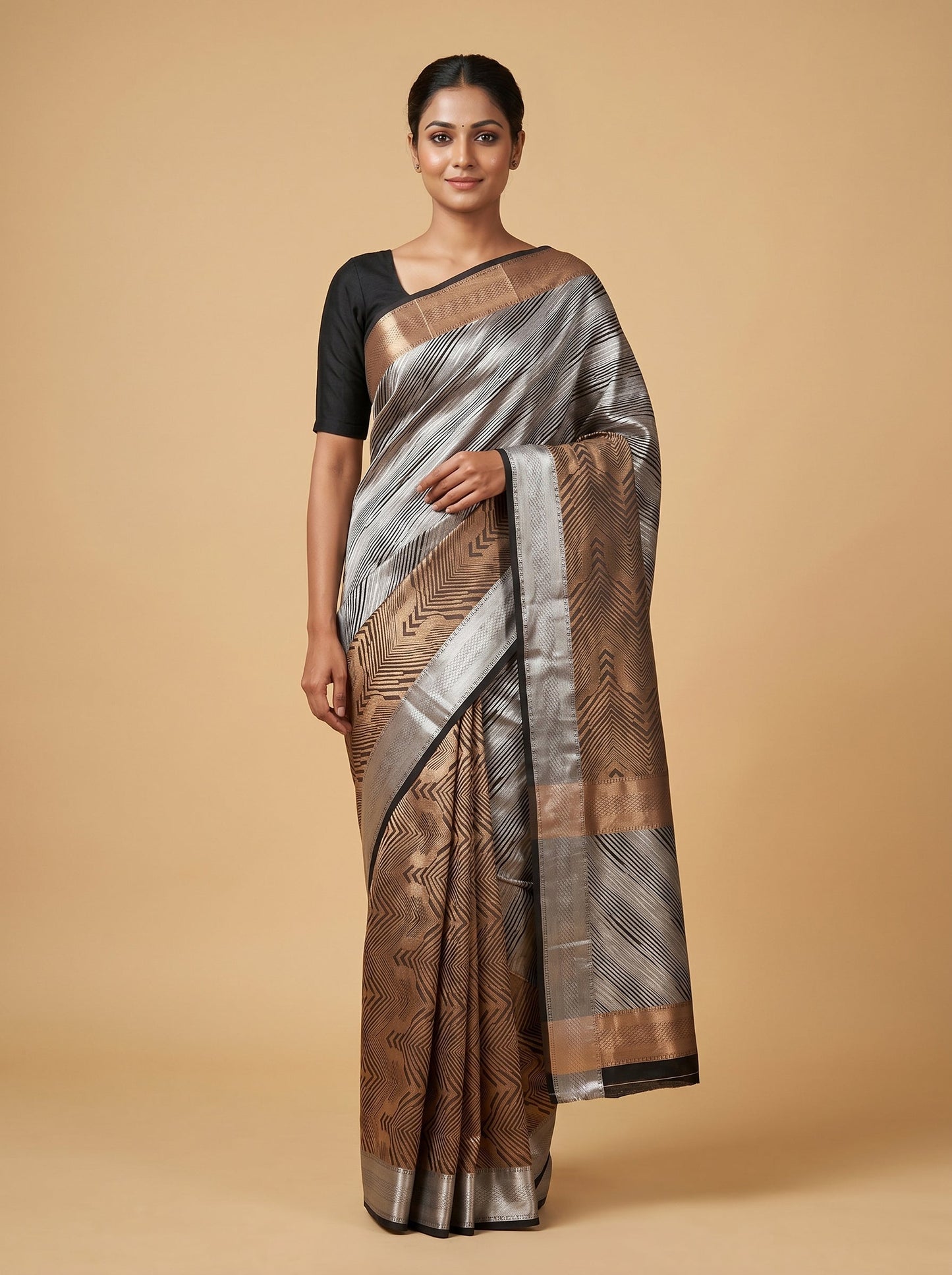 Black Bold Definition Handloom Saree