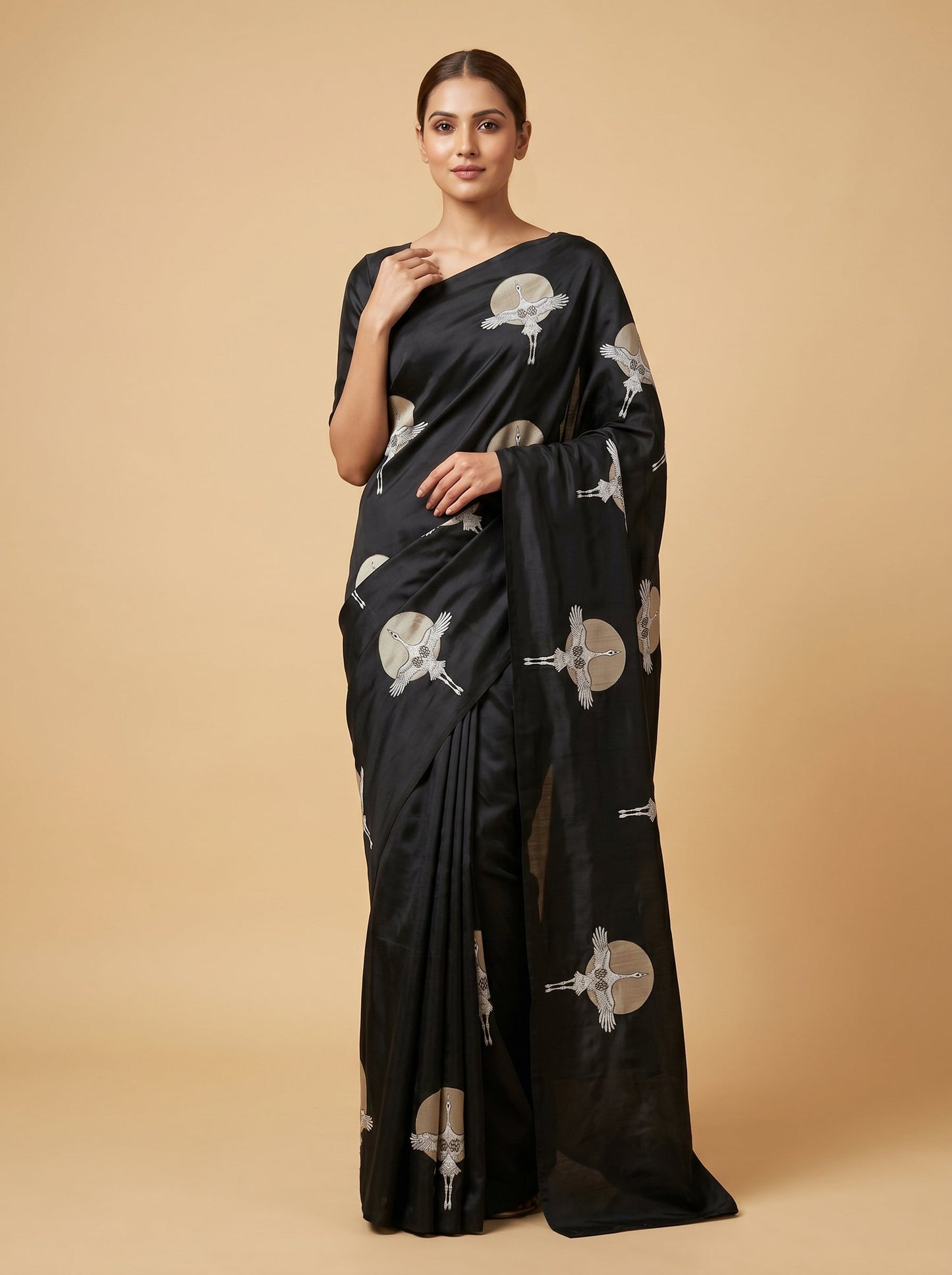 Black Bold Weave Handloom Saree