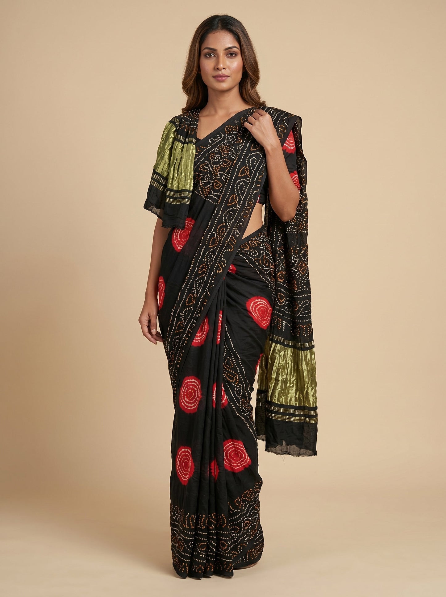 Black Classic Bandhani Saree