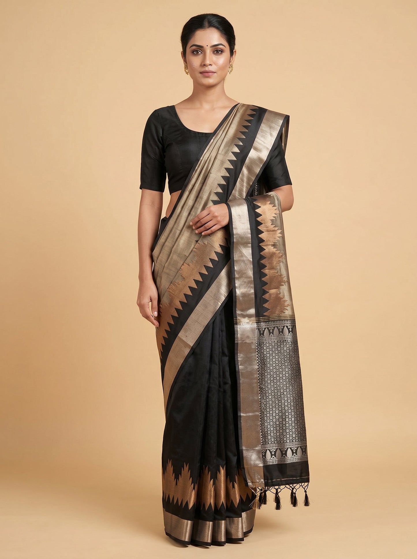Black Classic Weave Handloom Saree