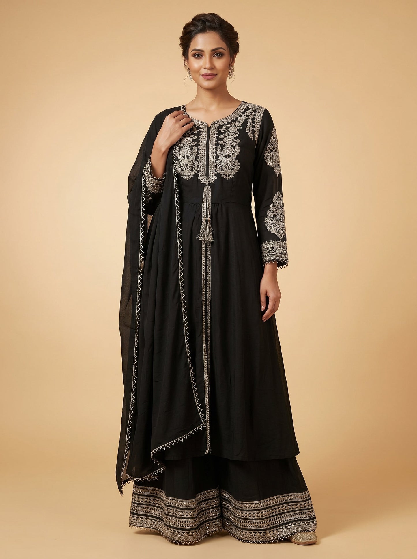 Black Designer Anarkali Suit