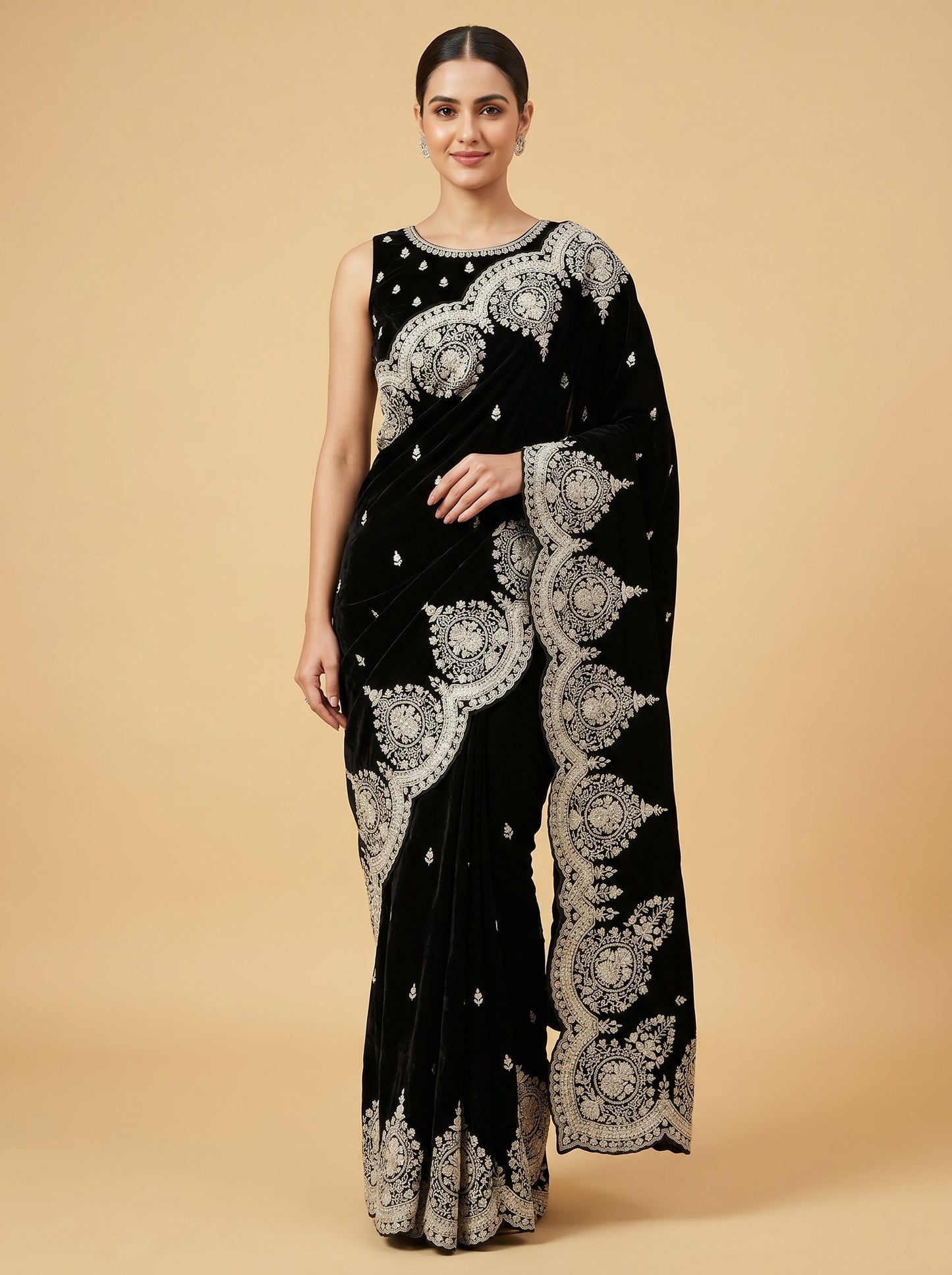 Black Embroidered Saree